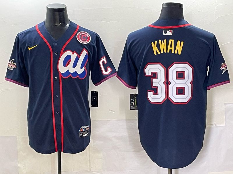 Men 2025 Cleveland Indians #38 Kwan Drak Blue All star Nike MLB Jersey style 2->cleveland indians->MLB Jersey